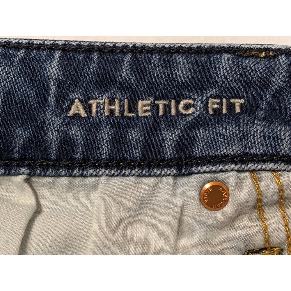 American Eagle Mens Jeans 32 x 36 Athletic Fit Airflex Dark‎ Wash Blue